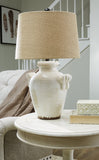 Vintage Crackle Glazed Ceramic Table Lamp