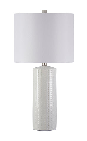 Stu White Glazed Ceramic Table Lamp