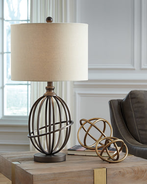 Manny Traditional Bronze Metal Table Lamp