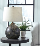 Urban Industrial Black & Gold Metal Table Lamp