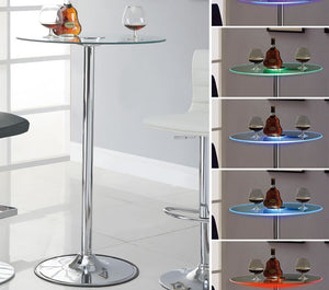 Modern LED 28" Round Glass Bar Table