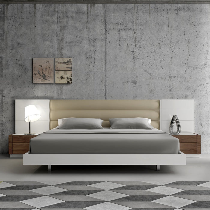 Lisa Modern White and Walnut Bedroom Collection