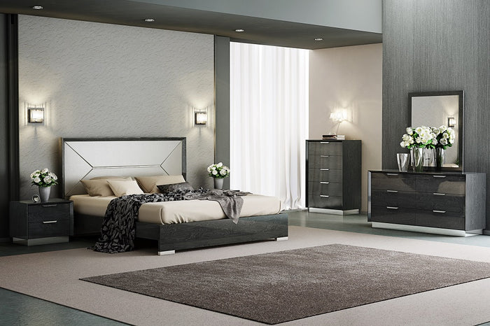 Monti Modern Grey Lacquered Bedroom Collection