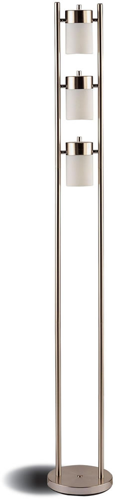 Metal Floor Lamp with White Swivel Shades