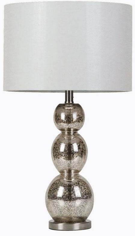 Metallic Base Table Lamp with White Shade