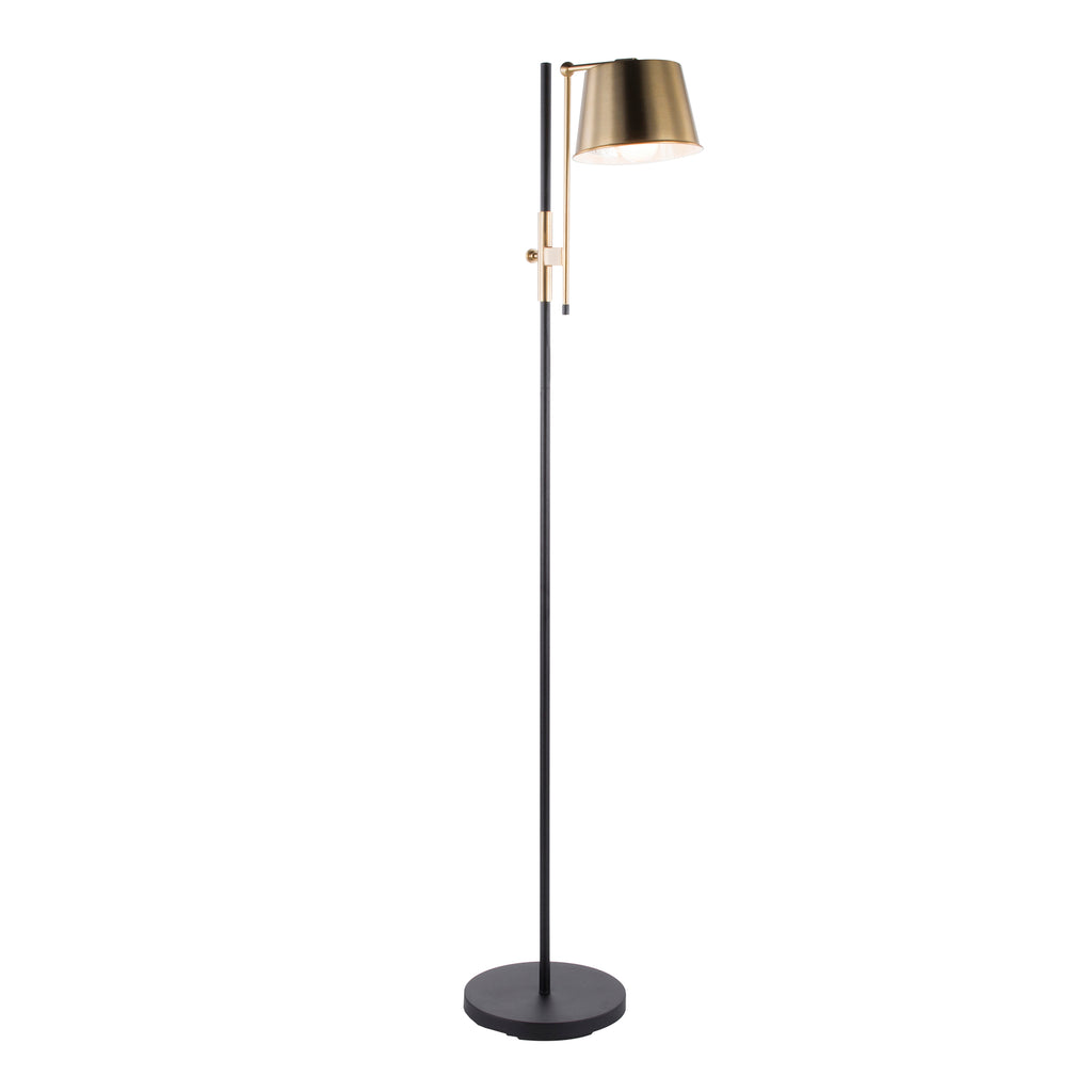 Metea Floor Lamp with Antique Brass Shade