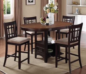 Hudson Counter Height Oval Dining Set with Storage Extension Table