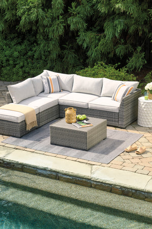 Sherry Grey Outdoor Sectional with Matching Coffee Table