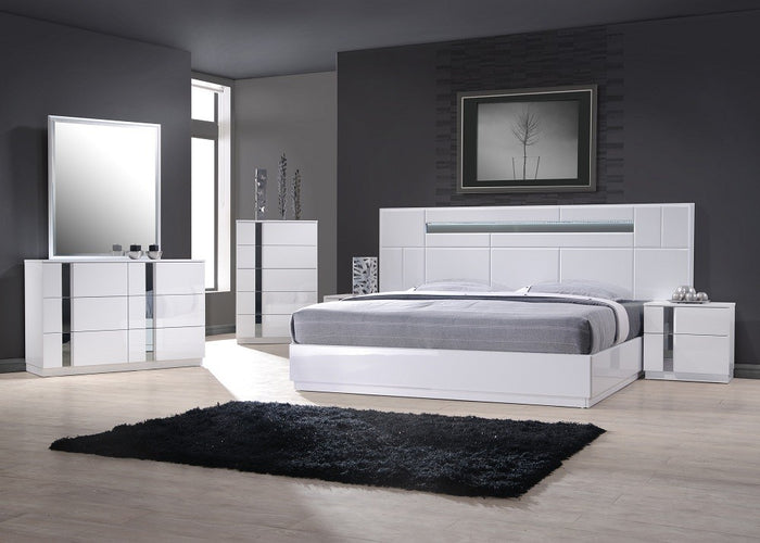 Lima Modern White Bedroom Collection