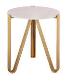 Ayala White Marble Accent Table