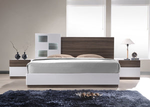 Reno Modern White and Walnut Bedroom Collection