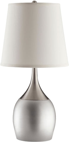 Silver & Chrome Base Contemporary Table Lamp