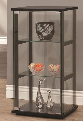 Contemporary 3 Shelf Glass Curio Cabinet