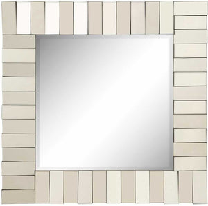 Square Modern Wall Mirror with Unique Stacking Frame