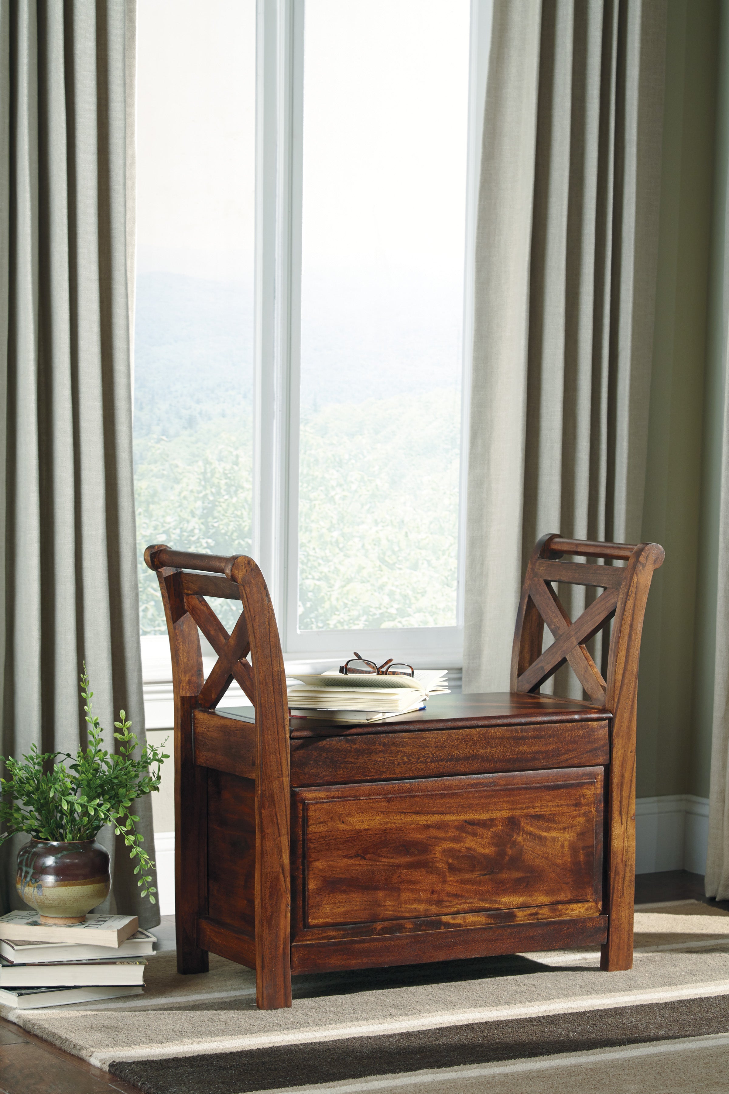 Abbott Rustic Warm Brown Accent Bench