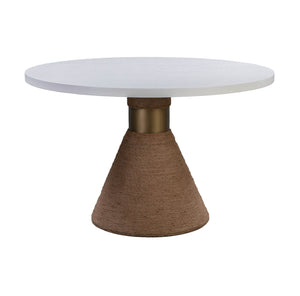 Textured Rope Pedestals Dining Table in 2 Sizes and 2 Color Options