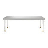 White Lacquer Dining Table with Acrylic Legs