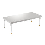 White Lacquer Dining Table with Acrylic Legs