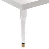 White Lacquer Dining Table with Acrylic Legs