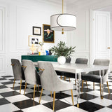 White Lacquer Dining Table with Acrylic Legs