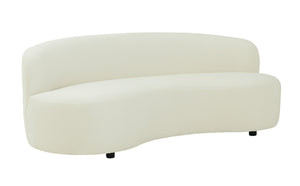 Candice Curved Velvet Sofa in Blue or Cream