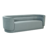 Mack Channel Tufted Sofa in Sea Blue Velvet