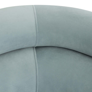 Mack Channel Tufted Sofa in Sea Blue Velvet or Cream Linen