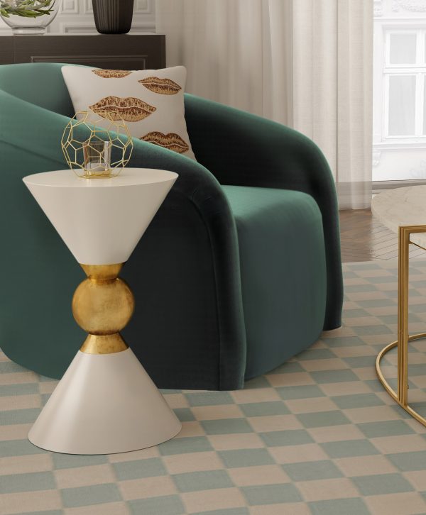 Bali Hourglass Accent Table in White or Orange