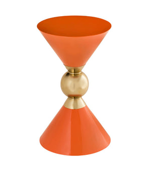 Bali Hourglass Accent Table in White or Orange