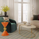 Bali Hourglass Accent Table in White or Orange