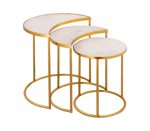 White Marble and Gold Nesting Tables