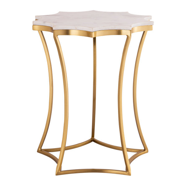 Camille White Marble Accent Table