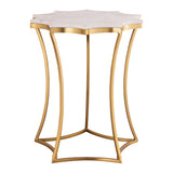 Camille White Marble Accent Table