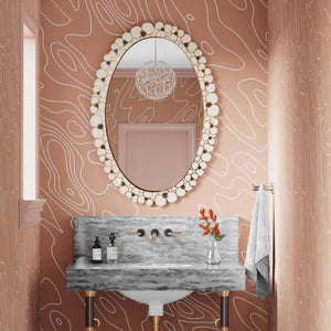 Floral Oval Handpainted Wall Mirror