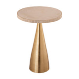 Round Natural Stone Accent Table