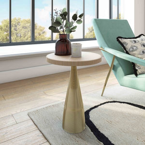 Round Natural Stone Accent Table