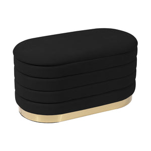 Velvet Storage Bench with Gold Base in 3 Color Options