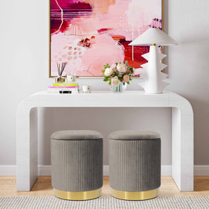 Velvet Storage Ottoman with Gold Base in 3 Color Options