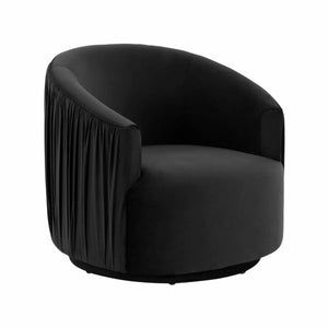 Pleated Velvet Swivel Accent Chair in 4 Color Options