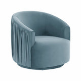 Pleated Velvet Swivel Accent Chair in 4 Color Options