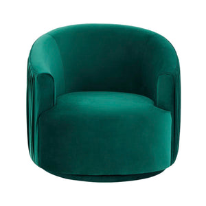 Pleated Velvet Swivel Accent Chair in 4 Color Options