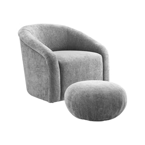 Bogart Barrel Accent Chair with Ottoman in 3 Color Options