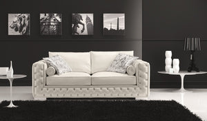 Vanny White Leather Living Room Collection