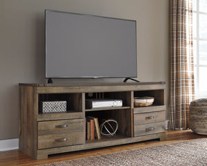 Trish Industrial TV Stand with Optional Fireplace Insert