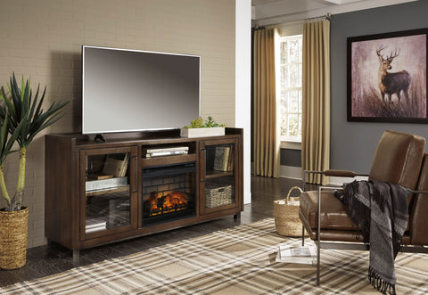 Scotia Urban Industrial Media Stand with Optional Fireplace