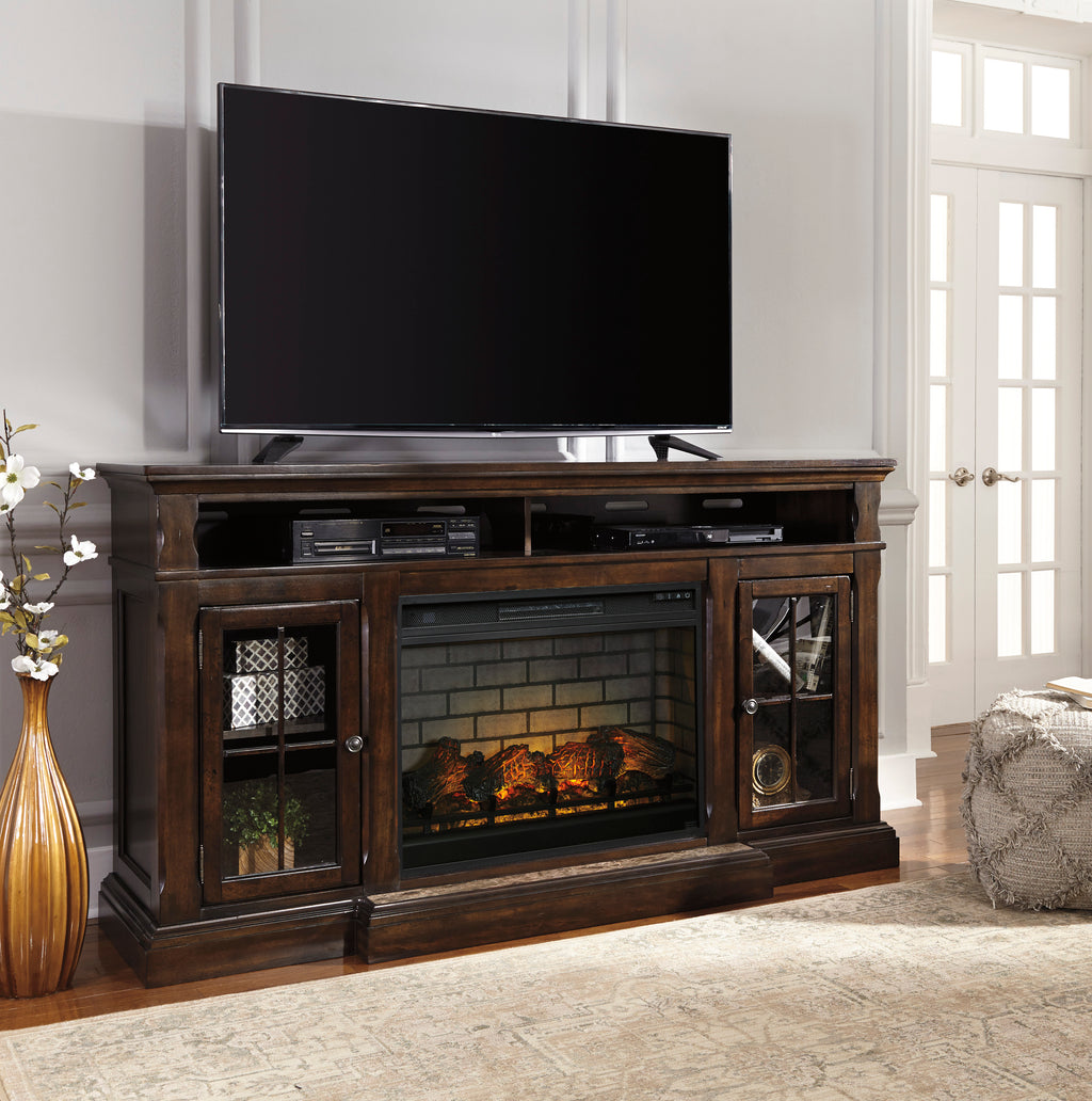 Rodney 72" Media Stand with Optional Fireplace