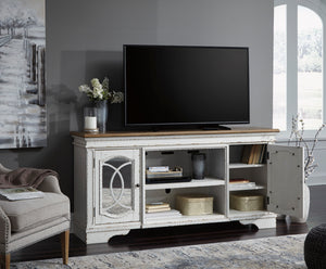 Reagan Dual Tone TV Stand with Optional Fireplace Insert