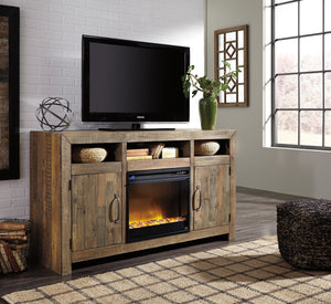 Summer Rustic Media Stand with Optional Fireplace Insert