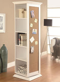 Swivel Storage Cabinet with Cork Board & Mirror in Black or White