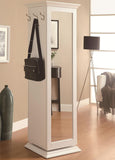 Swivel Storage Cabinet with Cork Board & Mirror in Black or White